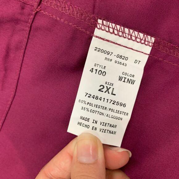 Cherokee Scrub Pants Adult 2XL XXL Plum Purple Breathable Medical Workwear New - Picture 11 of 14